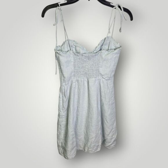 Aritzia Wilfred Organic Linen Mini Dress Light Blue Size 2 - Picture 3 of 9